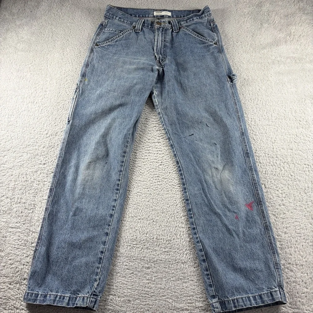 Vintage Levi Carpenter Jeans Mens 32x32 Distressed Stained Ripped Thrashed